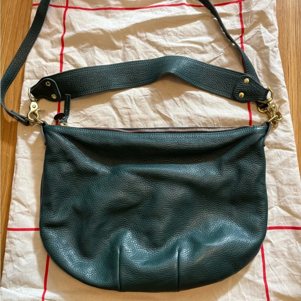Clare V green moyen messenger bag - Picture 3 of 8
